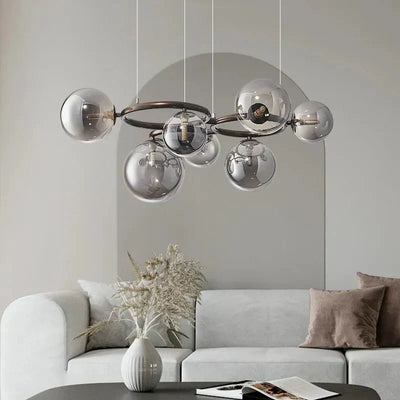 Elara Glass Orb Chandelier Modern Ceiling Light Fixture - OpalDwell