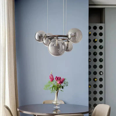 Elara Glass Orb Chandelier Modern Ceiling Light Fixture - OpalDwell