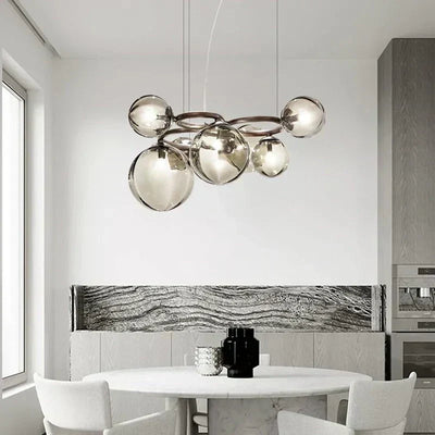 Elara Glass Orb Chandelier Modern Ceiling Light Fixture - OpalDwell