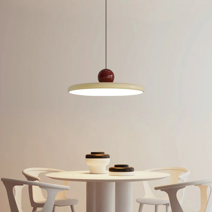 Lyrene Cream Glass Pendant Light With Nordic LED Finish - OpalDwell