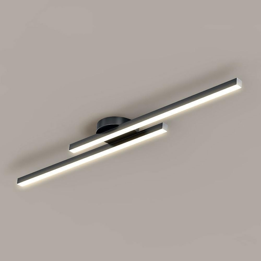 LumenVale Minimalist Aluminum LED Semi Flush Ceiling Light For Living Rooms OpalDwell