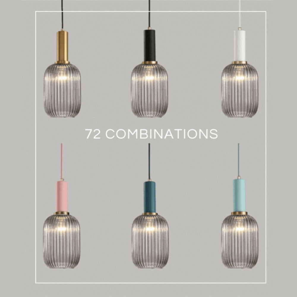Nordic Fluted Glass Pendant Lamp for Modern Interiors OpalDwell