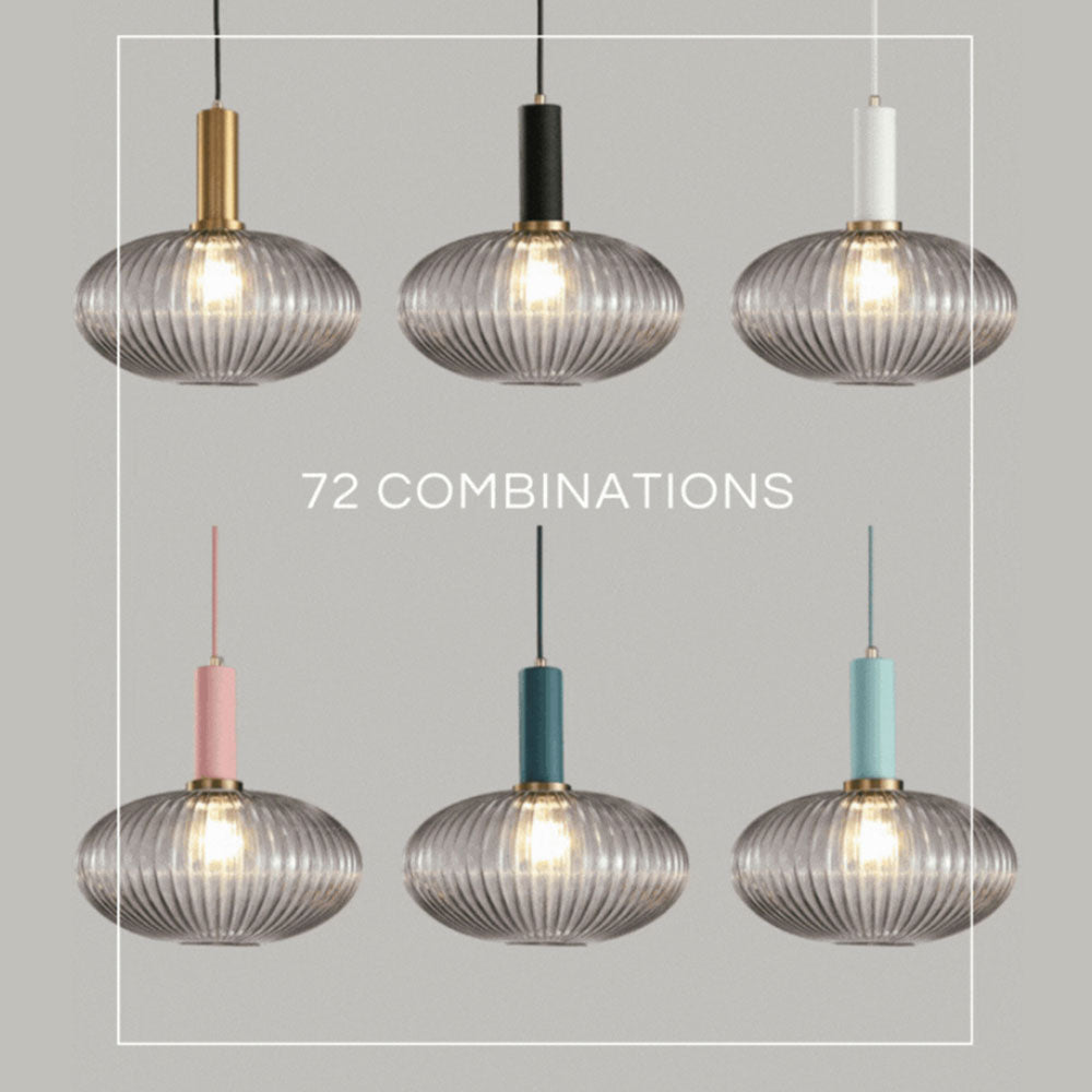 Nordic Fluted Glass Pendant Lamp for Modern Interiors OpalDwell