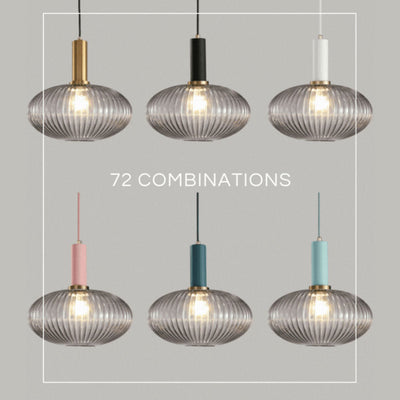 Nordic Fluted Glass Pendant Lamp for Modern Interiors OpalDwell