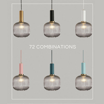 Nordic Fluted Glass Pendant Lamp for Modern Interiors OpalDwell