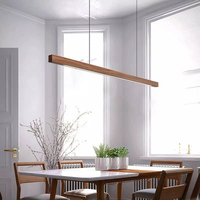 SolaraWood Adjustable Height LED Pendant Light for Dining Rooms OpalDwell