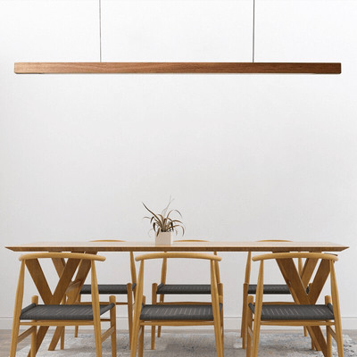 SolaraWood Adjustable Height LED Pendant Light for Dining Rooms OpalDwell