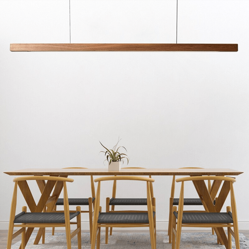 SolaraWood Adjustable Height LED Pendant Light for Dining Rooms OpalDwell