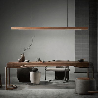 SolaraWood Adjustable Height LED Pendant Light for Dining Rooms OpalDwell