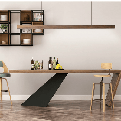 SolaraWood Adjustable Height LED Pendant Light for Dining Rooms OpalDwell
