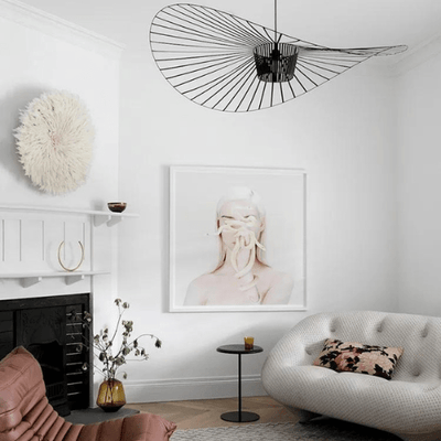 Vexaera Chandelier Modern Iron and Fabric Lighting Art Deco Flair OpalDwell