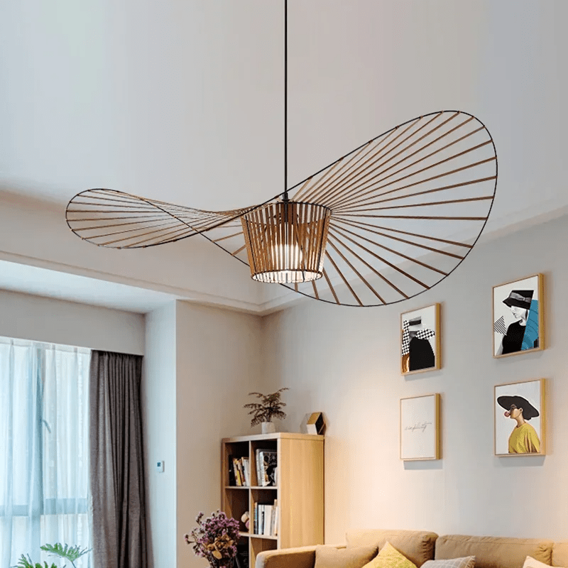 Vexaera Chandelier Modern Iron and Fabric Lighting Art Deco Flair OpalDwell