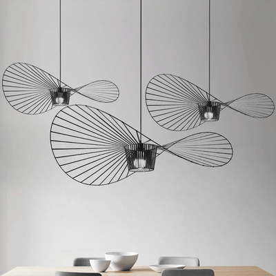 Vexaera Chandelier Modern Iron and Fabric Lighting Art Deco Flair OpalDwell
