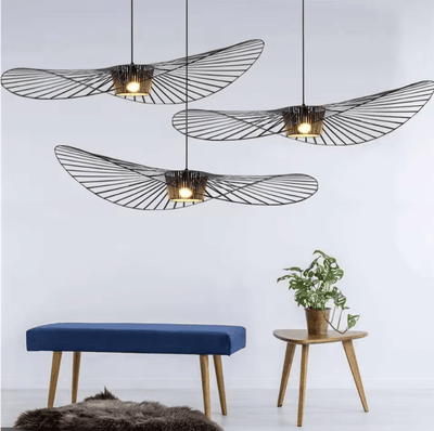 Vexaera Chandelier Modern Iron and Fabric Lighting Art Deco Flair OpalDwell