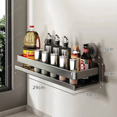 Vera Wall Mounted Suction Cup Spice Rack For Kitchen - OpalDwell