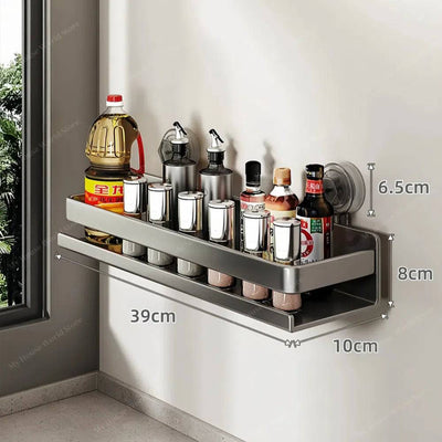 Vera Wall Mounted Suction Cup Spice Rack For Kitchen - OpalDwell