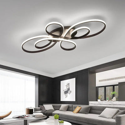 LumaNova Multi-Ring LED Ceiling Light With Dimmer For Living Rooms - OpalDwell