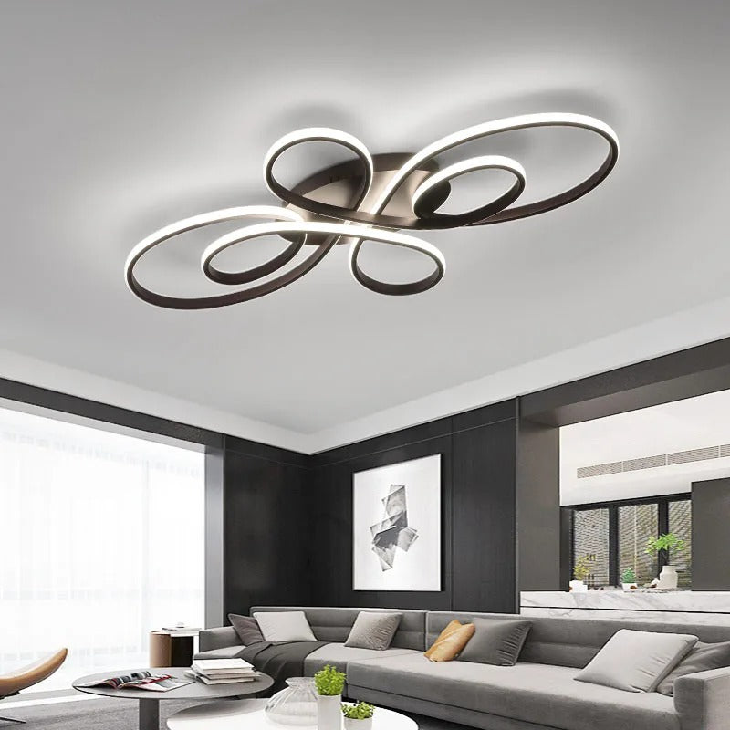 LumaNova Multi-Ring LED Ceiling Light With Dimmer For Living Rooms - OpalDwell