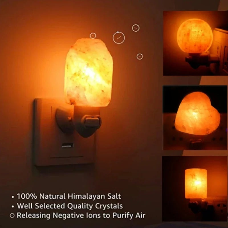 LumaHaven Himalayan Salt Lamp with Negative Ions and Crystal Glow for Bedroom - OpalDwell