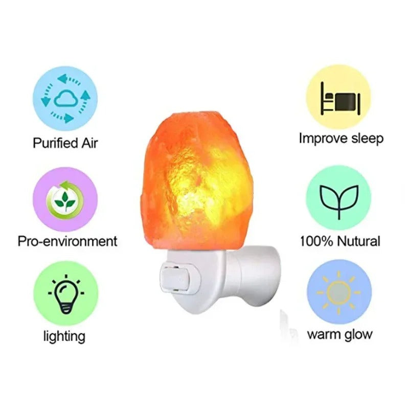 LumaHaven Himalayan Salt Lamp with Negative Ions and Crystal Glow for Bedroom - OpalDwell