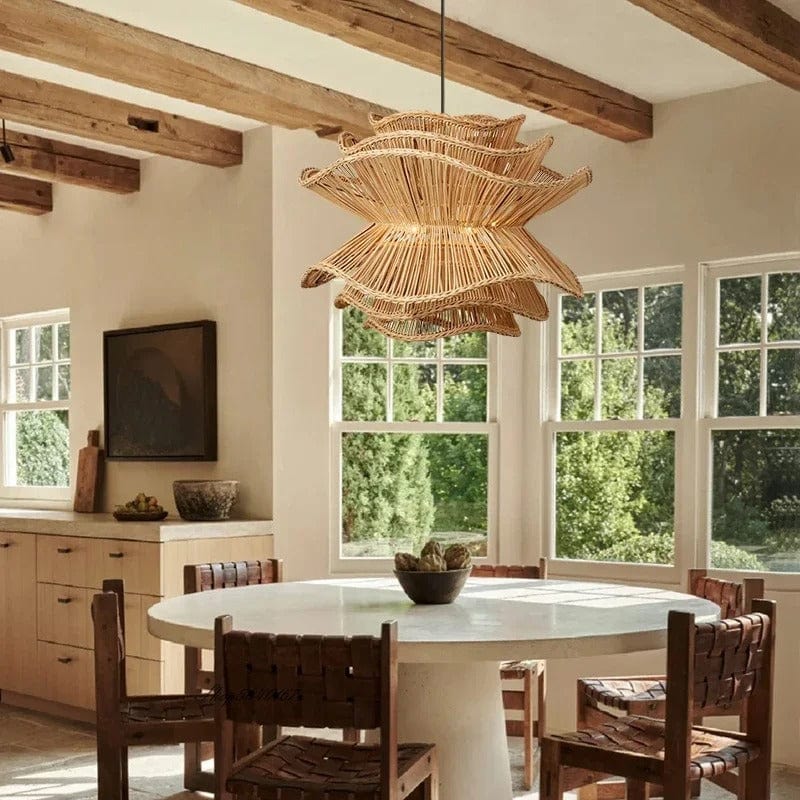 Liora Rattan Chandelier | OpalDwell - OpalDwell