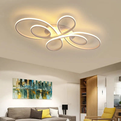 LumaNova Multi-Ring LED Ceiling Light With Dimmer For Living Rooms - OpalDwell