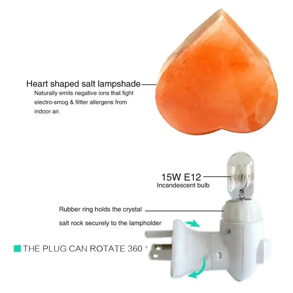LumaHaven Himalayan Salt Lamp with Negative Ions and Crystal Glow for Bedroom - OpalDwell