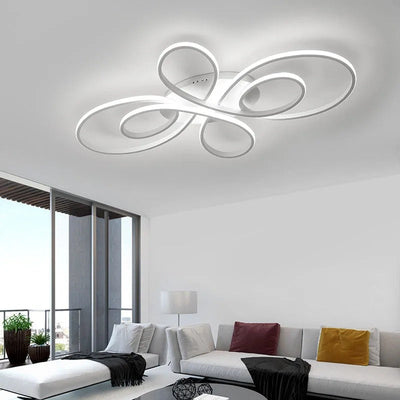 LumaNova Multi-Ring LED Ceiling Light With Dimmer For Living Rooms - OpalDwell