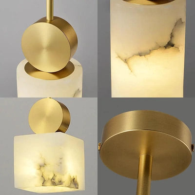 Lunette | Marble and Gold Pendant | OpalDwell - OpalDwell