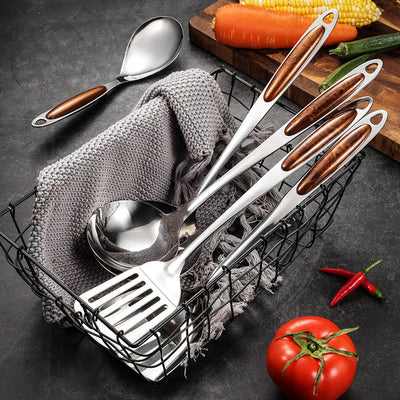 Viretta 10-Piece Stainless Steel Kitchen Utensil Set With Ergonomic Handles - OpalDwell