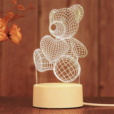 NovaHeart LED Acrylic Heart Lamp With Wood Base Valentine Gift - OpalDwell