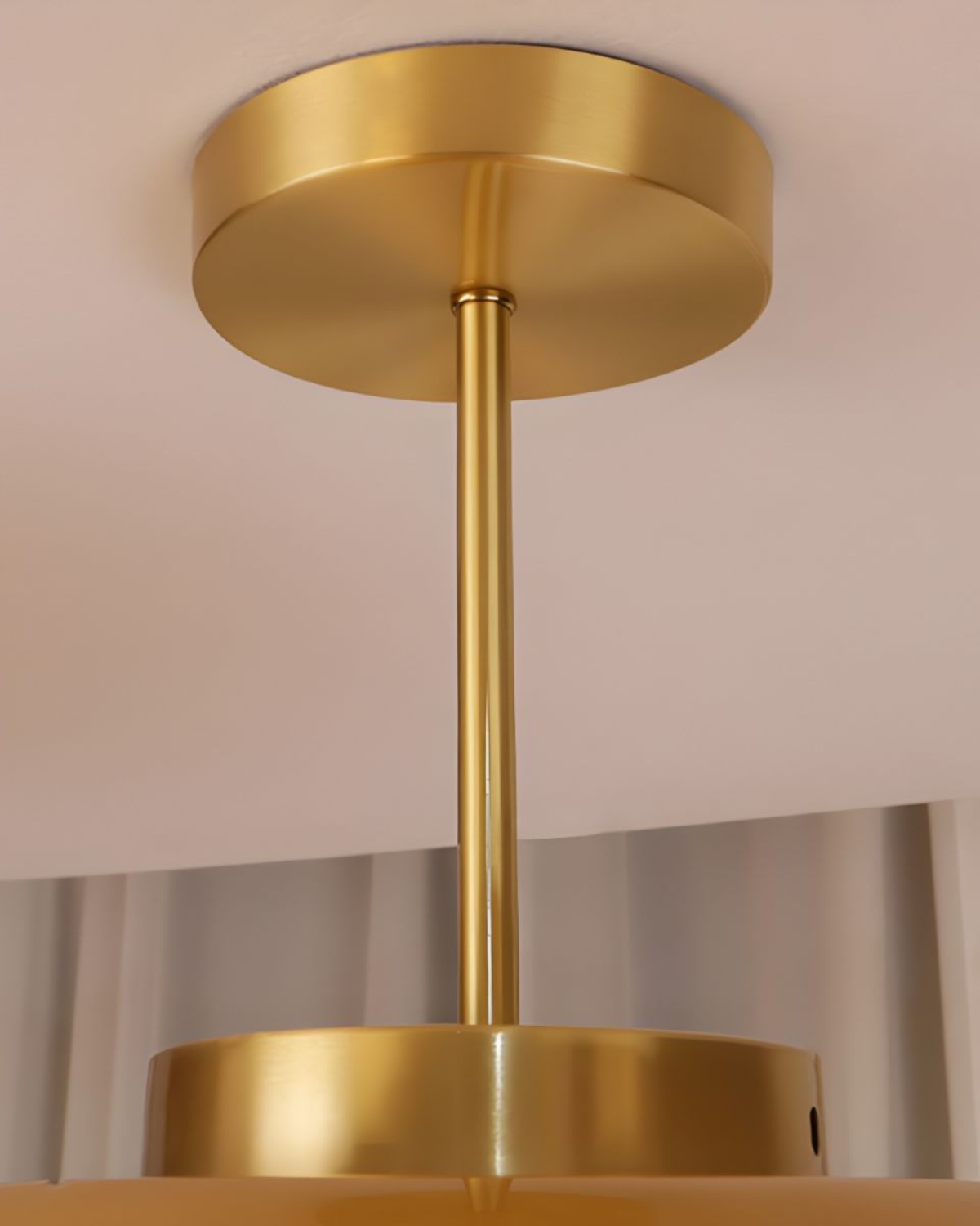 LumaBrass Frosted Glass Ceiling Light With Brass Mount - OpalDwell