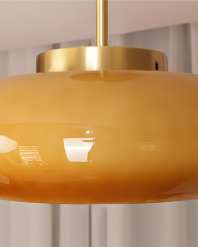 LumaBrass Frosted Glass Ceiling Light With Brass Mount - OpalDwell