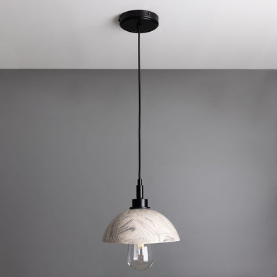 Ravelle Marbled Ceramic Dome Bathroom Pendant Light 20cm IP44 OpalDwell