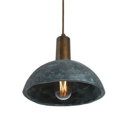 Liora | Organic Ceramic Dome Pendant Lamp 20cm In Blue Earth - OpalDwell