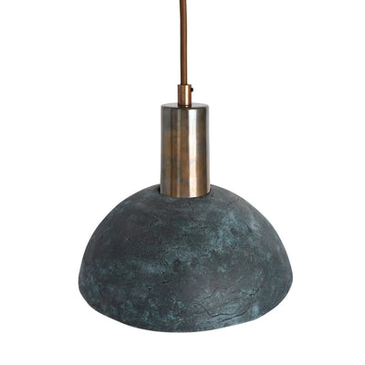 Liora | Organic Ceramic Dome Pendant Lamp 20cm In Blue Earth - OpalDwell