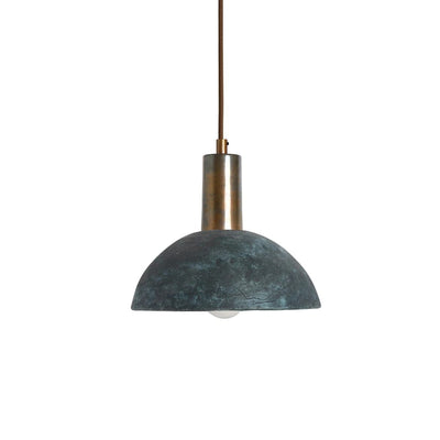 Liora | Organic Ceramic Dome Pendant Lamp 20cm In Blue Earth - OpalDwell