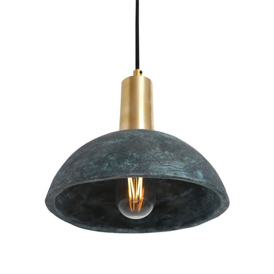 Liora | Organic Ceramic Dome Pendant Lamp 20cm In Blue Earth - OpalDwell