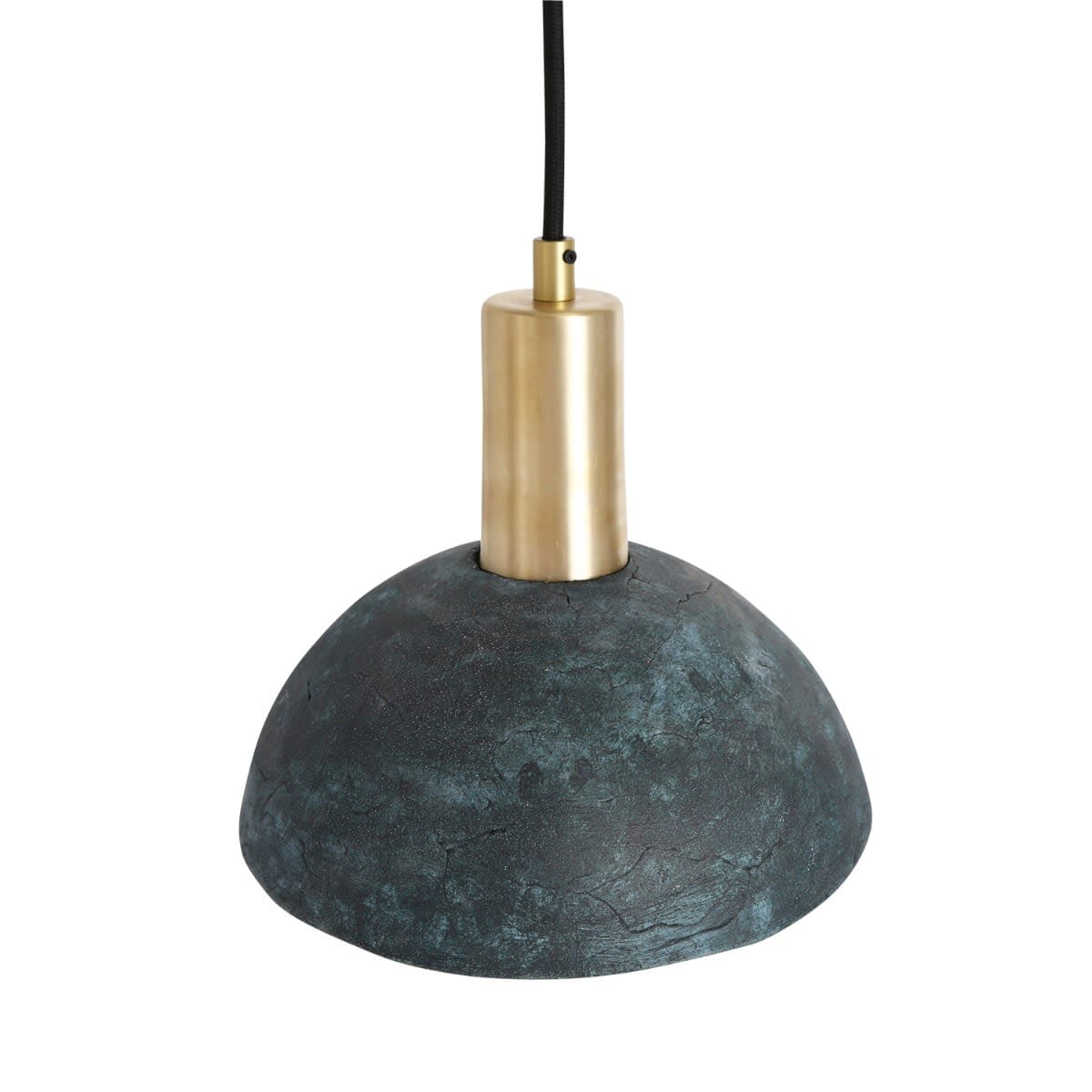 Liora | Organic Ceramic Dome Pendant Lamp 20cm In Blue Earth - OpalDwell