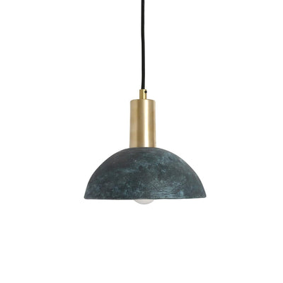 Liora | Organic Ceramic Dome Pendant Lamp 20cm In Blue Earth - OpalDwell