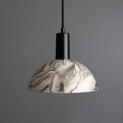 Auretta Marbled Ceramic Dome Pendant Light 20cm - OpalDwell