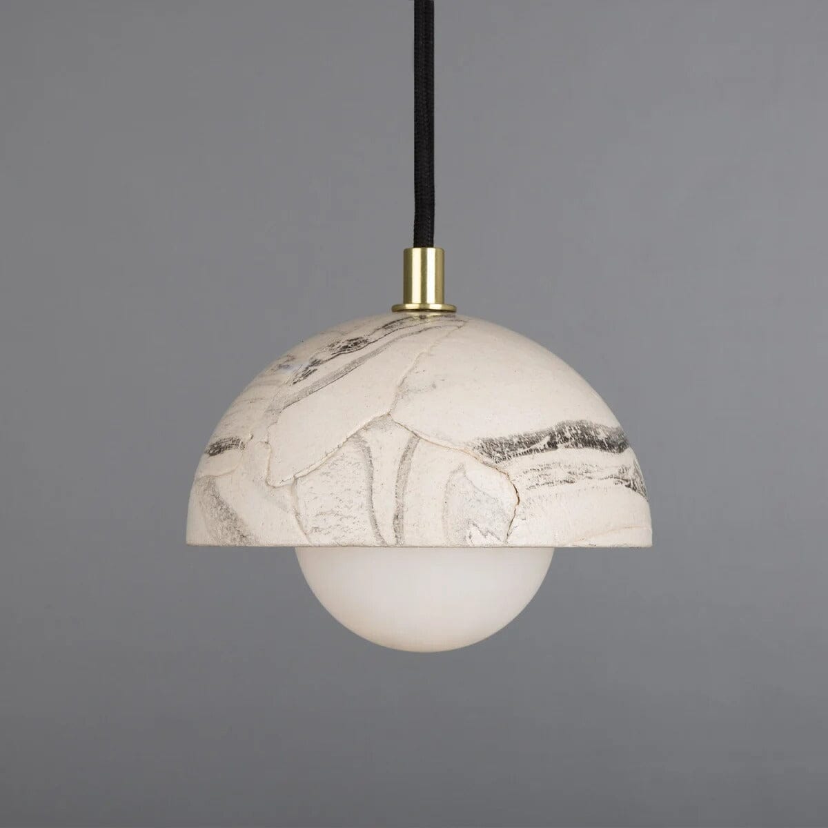 Lumera | Small Dome Pendant Light in Marbled Ceramic 14cm - OpalDwell