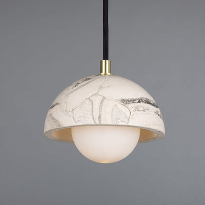 Lumera | Small Dome Pendant Light in Marbled Ceramic 14cm - OpalDwell