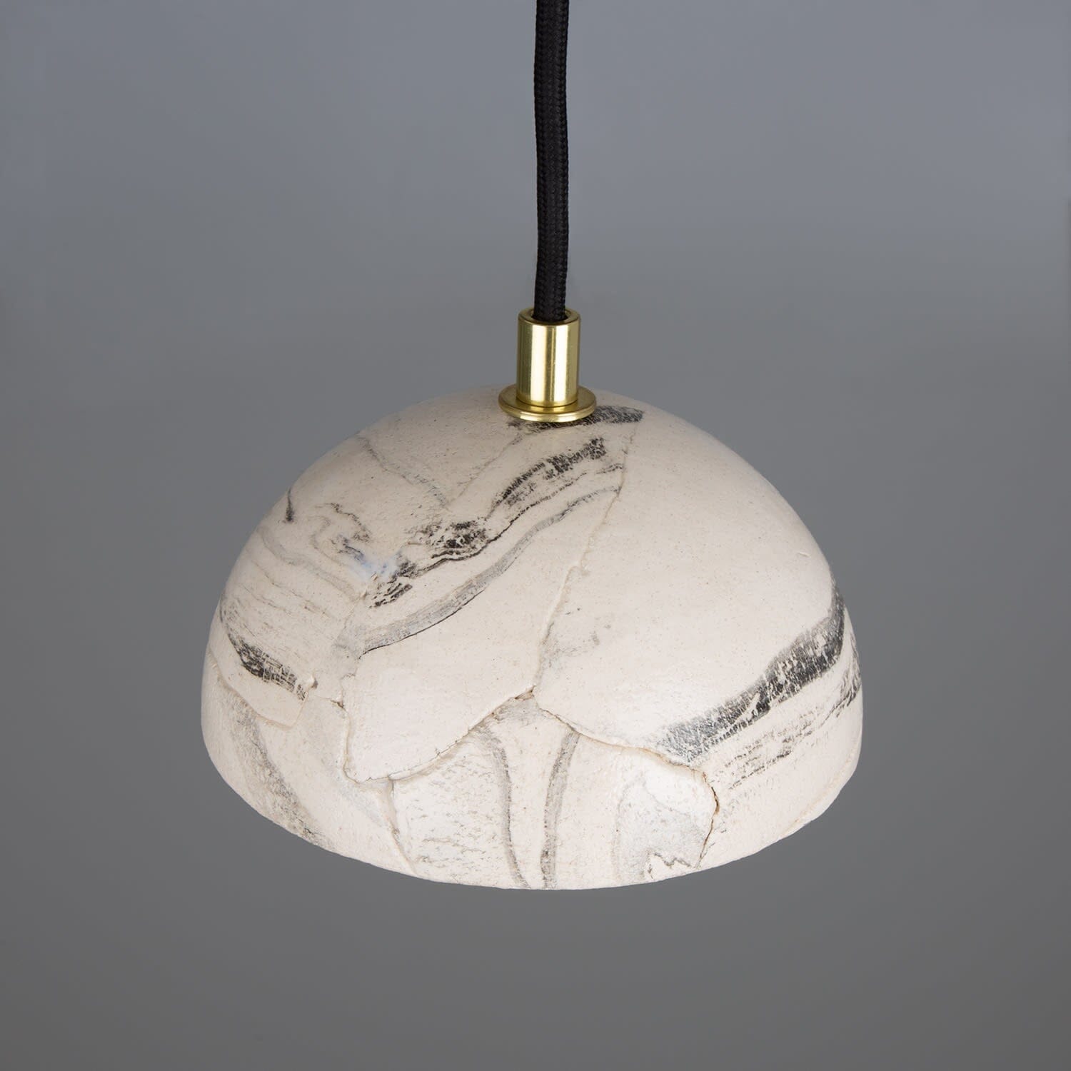 Lumera | Small Dome Pendant Light in Marbled Ceramic 14cm - OpalDwell