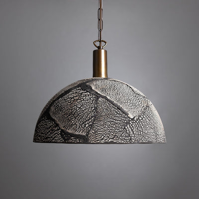 Liora Black Clay Organic Ceramic Dome Pendant Light, 37cm - OpalDwell