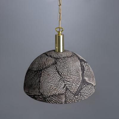 Liora Black Clay Organic Ceramic Dome Pendant Light, 37cm - OpalDwell