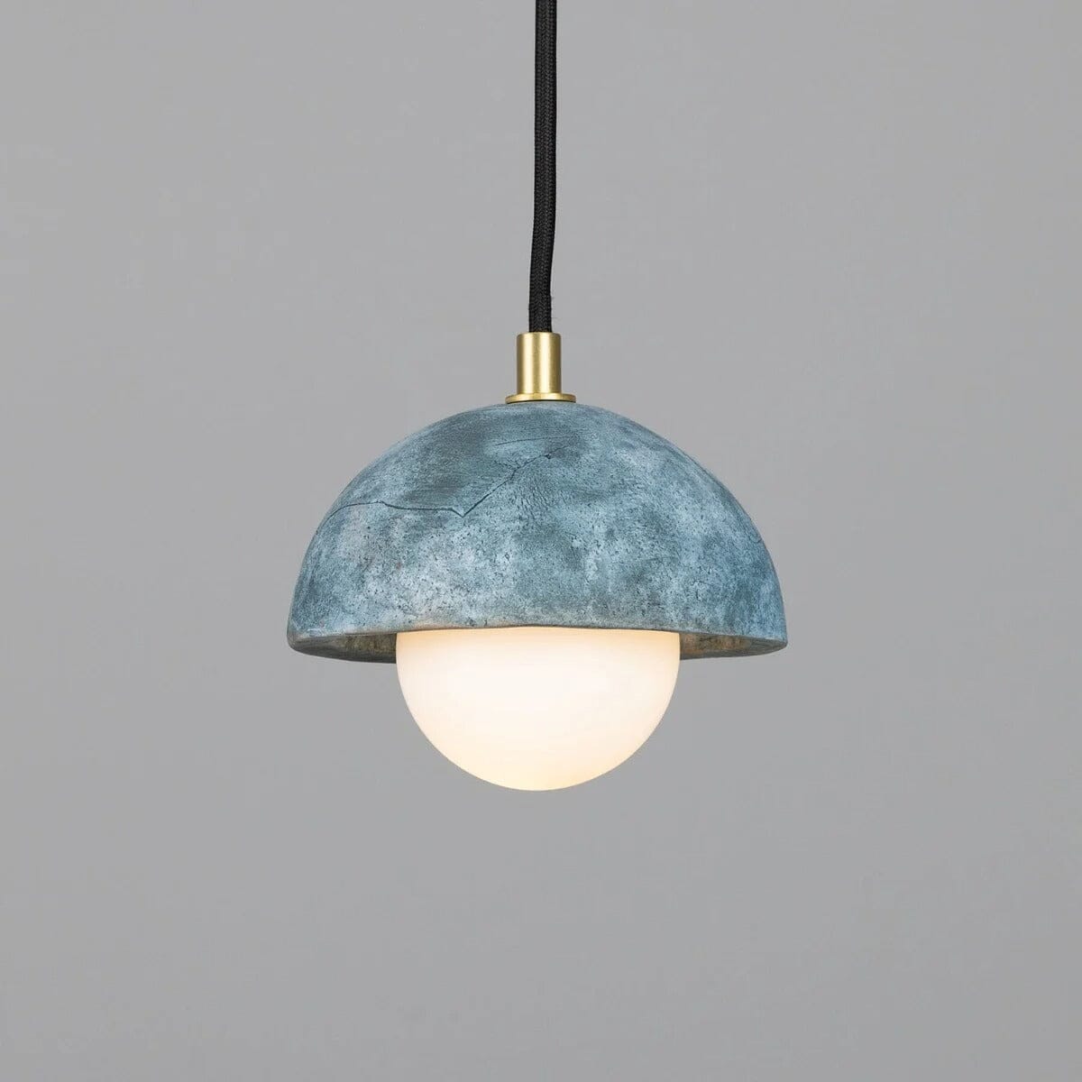 Lunari | Compact Ceramic Dome Pendant Light, 14 cm, Blue Earth - OpalDwell
