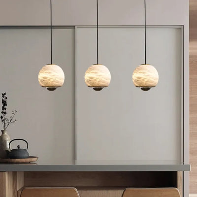 AuroraNord Marble And Alabaster Pendant Lamp Chandelier - OpalDwell