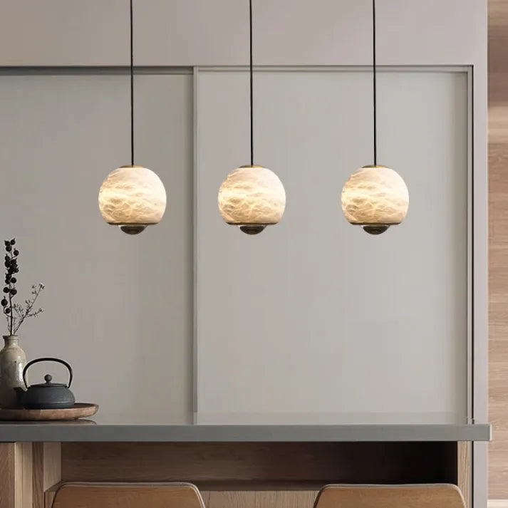 AuroraNord Marble And Alabaster Pendant Lamp Chandelier - OpalDwell