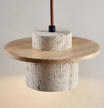 Aurelia Travertine Pendant Lamp With Retro Matte Finish - OpalDwell